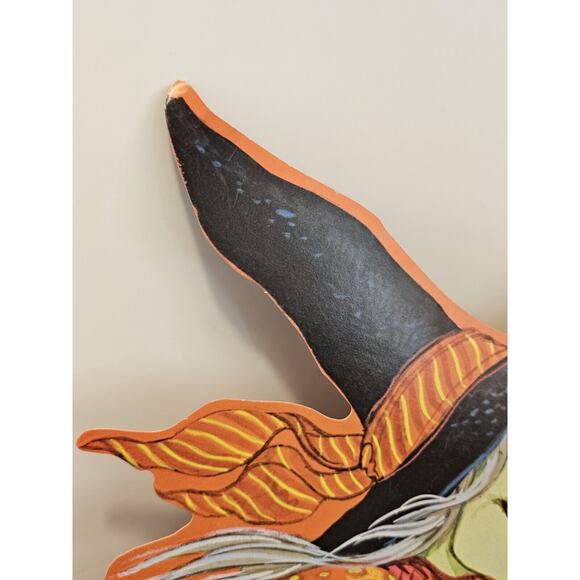 4 VTG KIRK Halloween Paper Die Cut Black Cat Tombstone Witch Werewolf Scarecrow - Picture 5 of 16